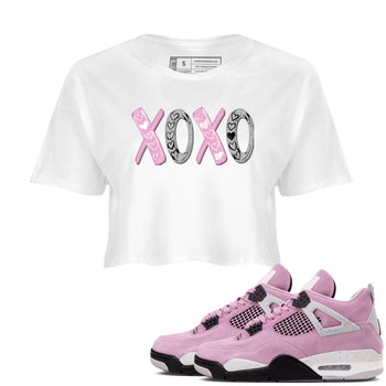 4s Orchid shirts to match jordans XOXO best t shirts to wear with jordans Air Jordan 4 Retro Orchid match shoes to clothes SNRT Sneaker Tees unisex cotton White 1 crop tee