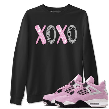 4s Orchid shirts to match jordans XOXO best t shirts to wear with jordans Air Jordan 4 Retro Orchid match shoes to clothes SNRT Sneaker Tees unisex cotton Black 1 shirts