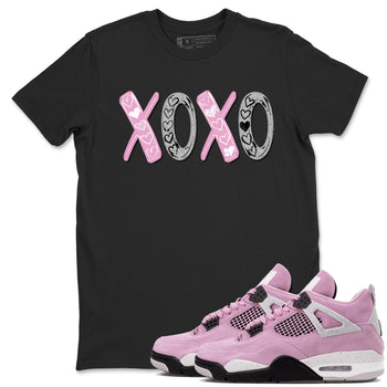 4s Orchid shirts to match jordans XOXO best t shirts to wear with jordans Air Jordan 4 Retro Orchid match shoes to clothes SNRT Sneaker Tees unisex cotton Black 1 shirts