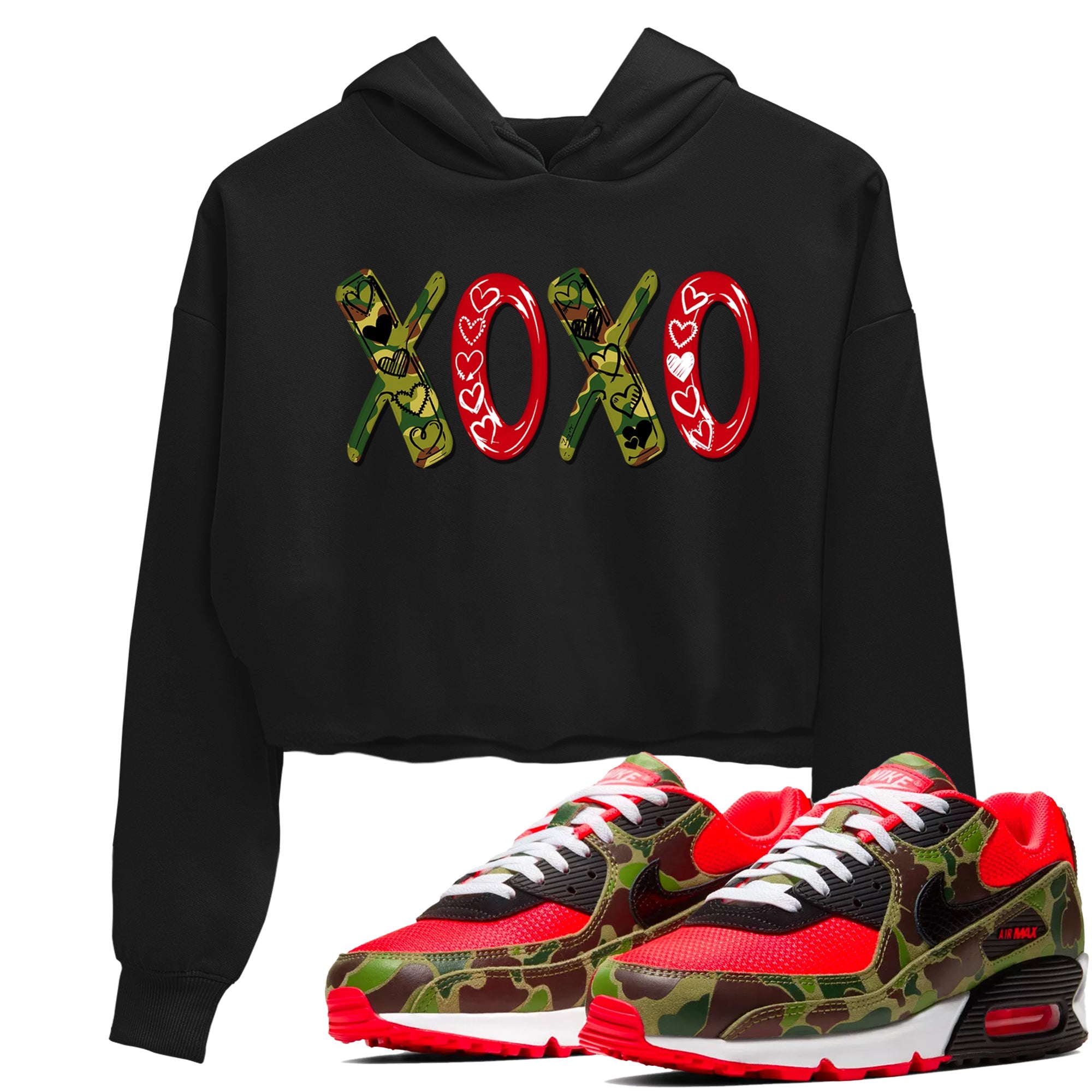 Air Max 90 Reverse Duck Camo shirts to match jordans XOXO best t shirts to wear with jordans Air Max 90 Reverse Duck Camo match shoes to clothes SNRT Sneaker Tees unisex cotton Black 1 crop tee