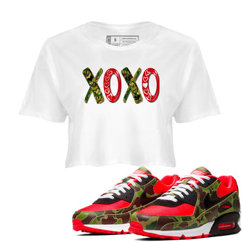 Air Max 90 Reverse Duck Camo shirts to match jordans XOXO best t shirts to wear with jordans Air Max 90 Reverse Duck Camo match shoes to clothes SNRT Sneaker Tees unisex cotton White 1 crop tee