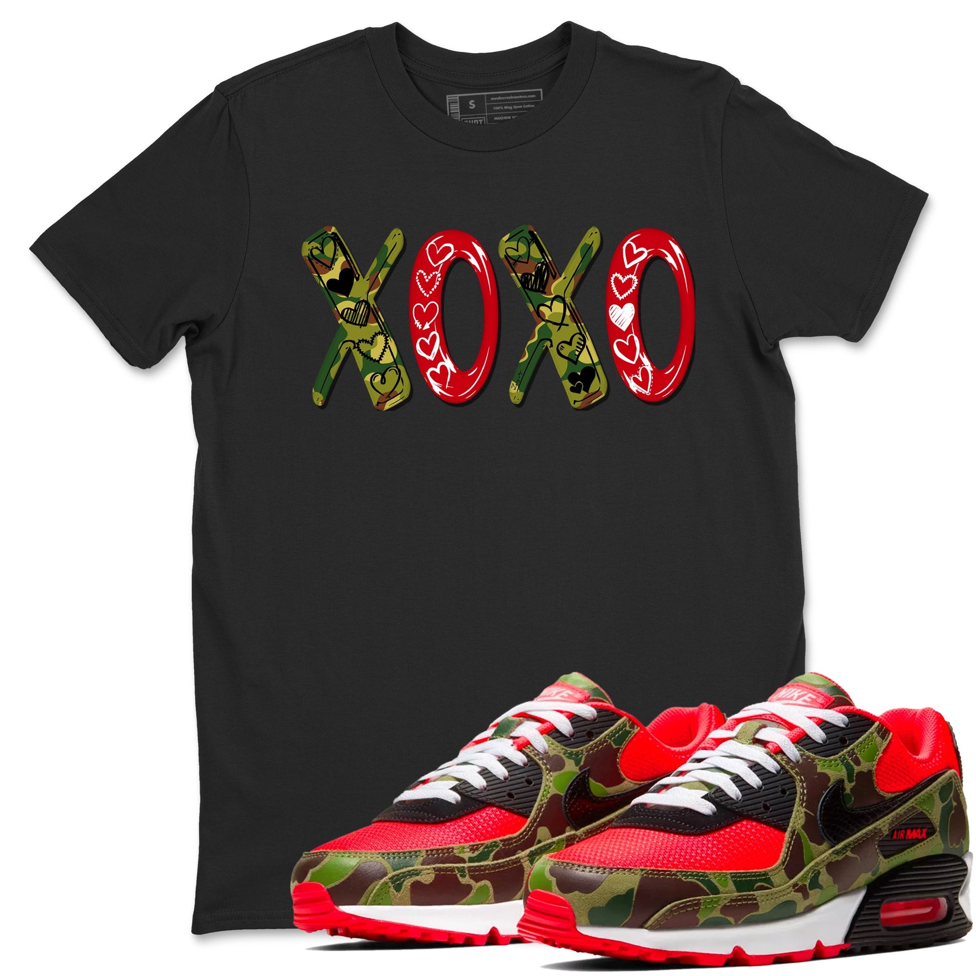 Air Max 90 Reverse Duck Camo shirts to match jordans XOXO best t shirts to wear with jordans Air Max 90 Reverse Duck Camo match shoes to clothes SNRT Sneaker Tees unisex cotton Black 1 shirts