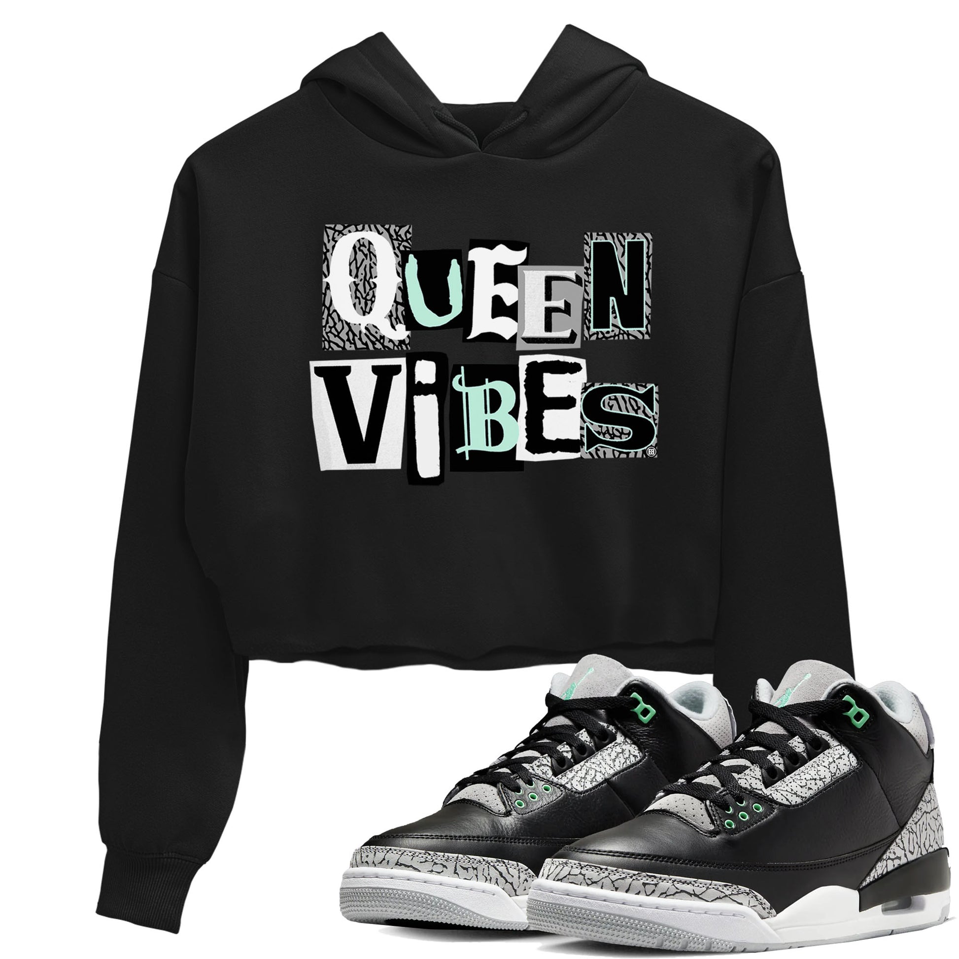 Queen Vibes SNRT Sneaker Women's Top - Air Jordan 3 Green Glow - SNRT Sneaker Tee
