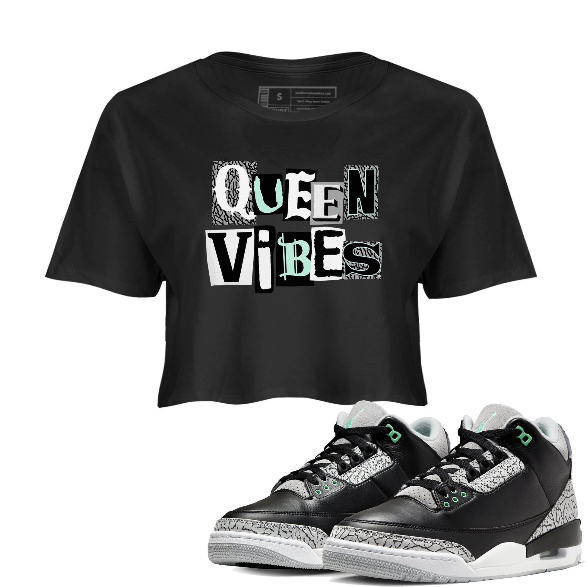 Queen Vibes SNRT Sneaker Women's Top - Air Jordan 3 Green Glow - SNRT Sneaker Tee