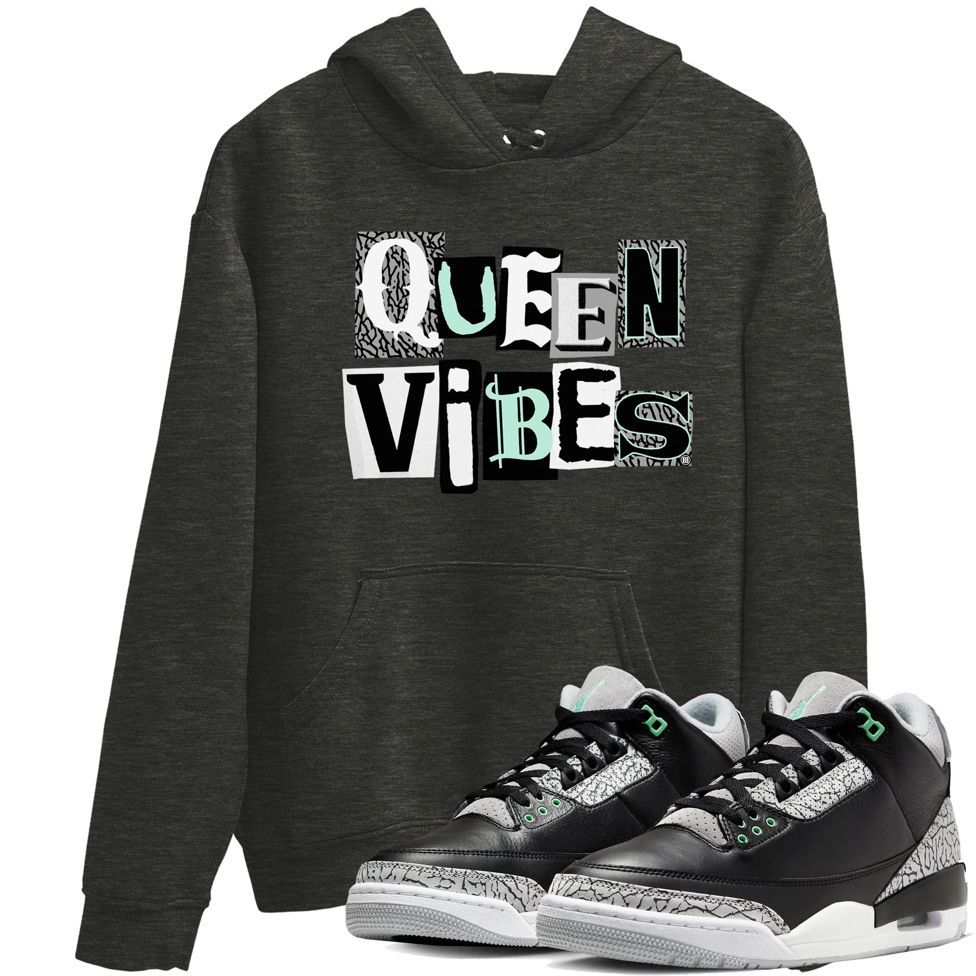 Queen Vibes SNRT Sneaker Tees - Air Jordan 3 Green Glow - SNRT Sneaker Tee
