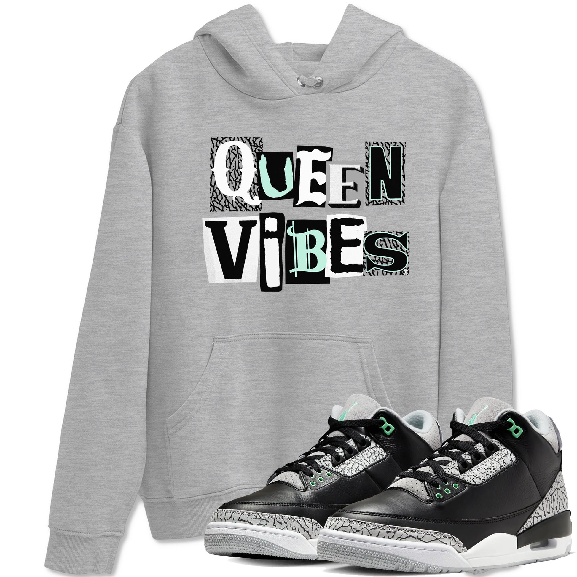 Queen Vibes SNRT Sneaker Tees - Air Jordan 3 Green Glow - SNRT Sneaker Tee