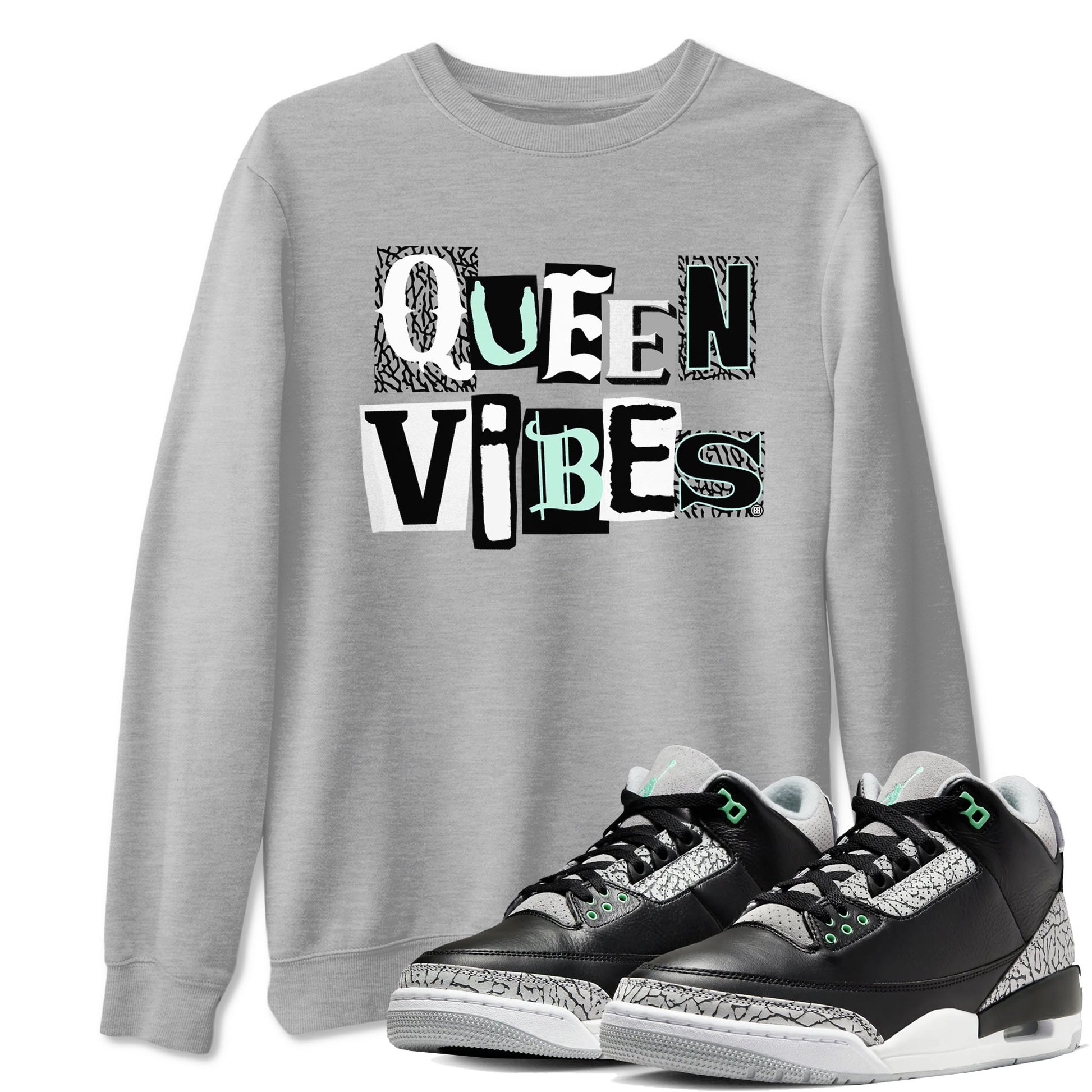 Queen Vibes SNRT Sneaker Tees - Air Jordan 3 Green Glow - SNRT Sneaker Tee