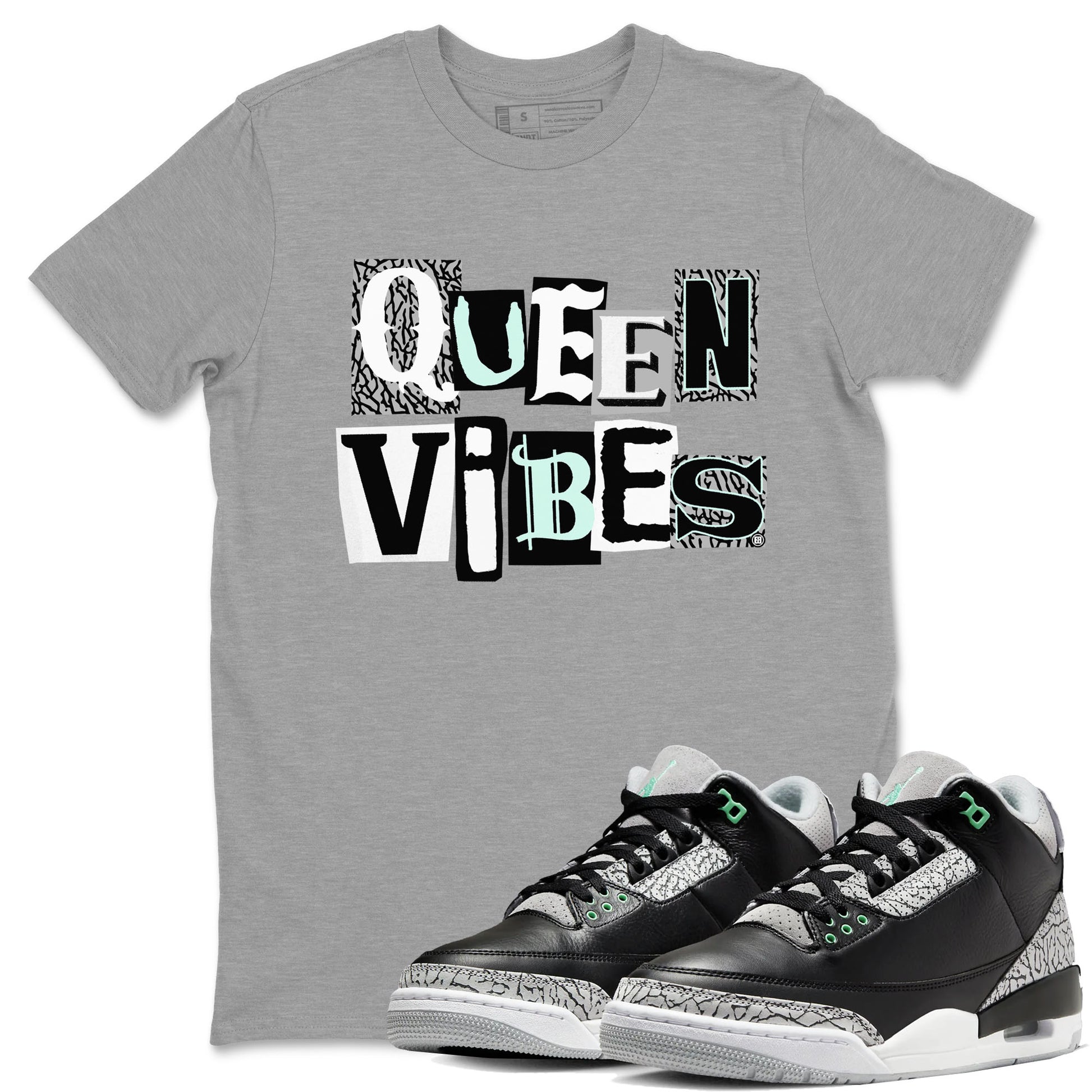 Queen Vibes SNRT Sneaker Tees - Air Jordan 3 Green Glow - SNRT Sneaker Tee