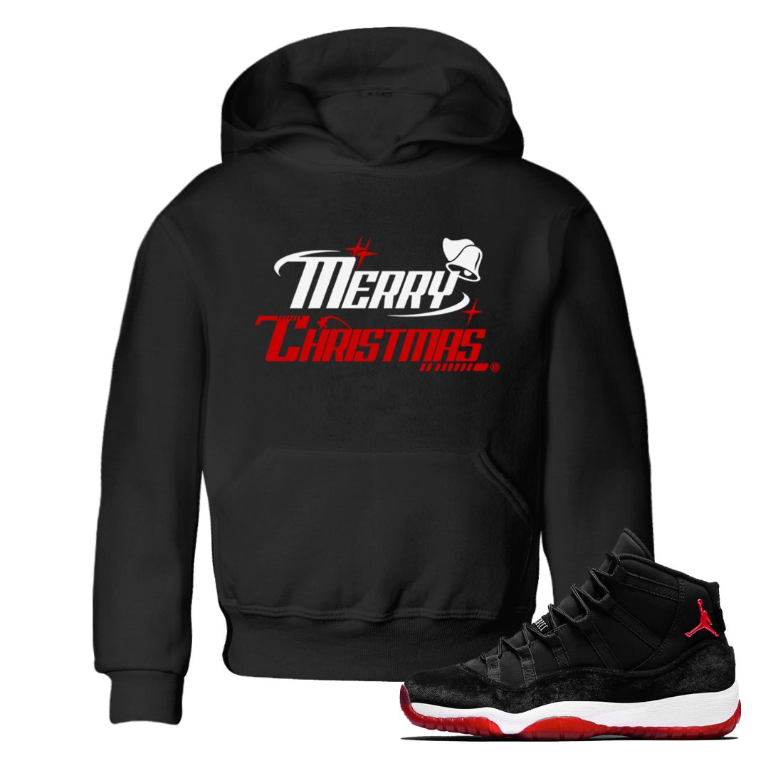 11s Bred Velvet shirts to match jordans Y2K Merry Christmas sneaker match tees Air Jordan 11 WMNS Bred Velvet match shoes to clothes SNRT Sneaker Tees Youth Baby Black 1 tee