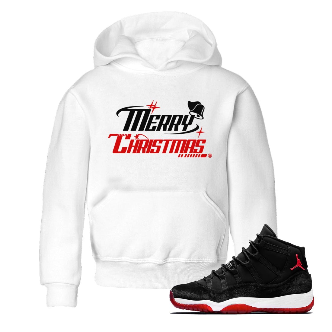 11s Bred Velvet shirts to match jordans Y2K Merry Christmas sneaker match tees Air Jordan 11 WMNS Bred Velvet match shoes to clothes SNRT Sneaker Tees Youth Baby White 1 tee