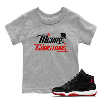 11s Bred Velvet shirts to match jordans Y2K Merry Christmas sneaker match tees Air Jordan 11 WMNS Bred Velvet match shoes to clothes SNRT Sneaker Tees Youth Baby Heather Grey 1 tee