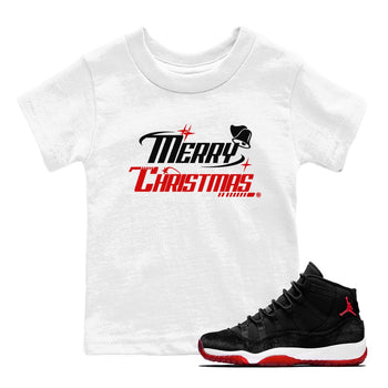 11s Bred Velvet shirts to match jordans Y2K Merry Christmas sneaker match tees Air Jordan 11 WMNS Bred Velvet match shoes to clothes SNRT Sneaker Tees Youth Baby White 1 tee