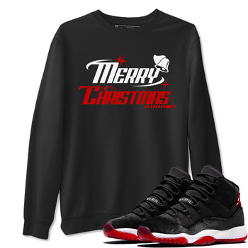11s Bred Velvet shirts to match jordans Y2K Merry Christmas sneaker match tees Air Jordan 11 WMNS Bred Velvet match shoes to clothes SNRT Sneaker Tees unisex cotton Black 1 shirts