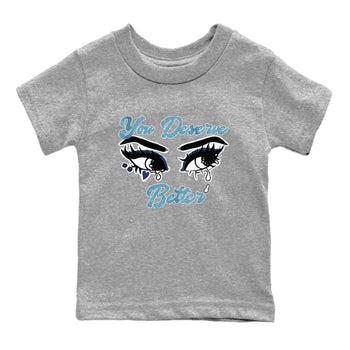 1s Denim shirts to match jordans You Deserve Better sneaker match tees Air Jordan 1 Denim SNRT Sneaker Tees streetwear brand Baby and Youth Heather Grey 2 cotton tee