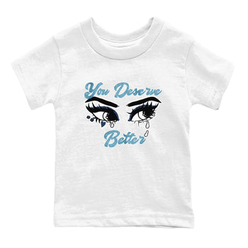 1s Denim shirts to match jordans You Deserve Better sneaker match tees Air Jordan 1 Denim SNRT Sneaker Tees streetwear brand Baby and Youth White 2 cotton tee