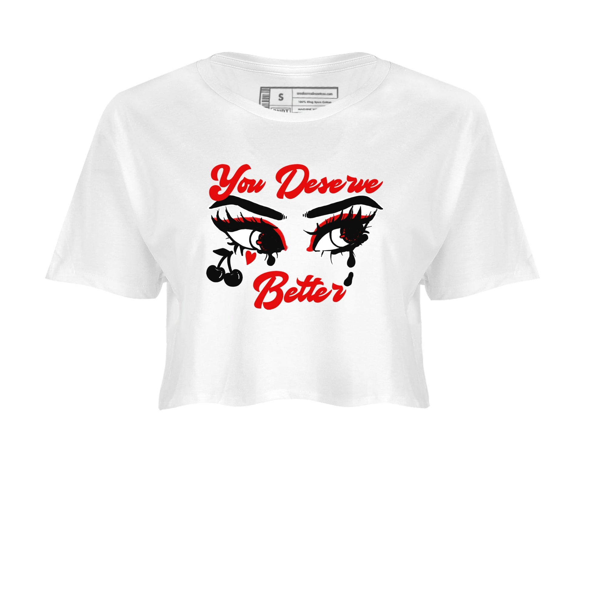 11s Bred Velvet shirts to match jordans You Deserve Better sneaker match tees Air Jordan 11 Retro Bred Velvet match shoes to clothes SNRT Sneaker Tees unisex cotton White 2 crop tee
