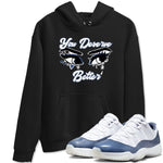 11s Diffused Blue shirts to match jordans You Deserve Better sneaker match tees Air Jordan 11 Diffused Blue SNRT Sneaker Tees streetwear brand Black 1 unisex cotton tee