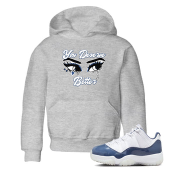 11s Diffused Blue shirts to match jordans You Deserve Better sneaker match tees Air Jordan 11 Diffused Blue SNRT Sneaker Tees streetwear brand Baby and Youth Heather Grey 1 cotton tee