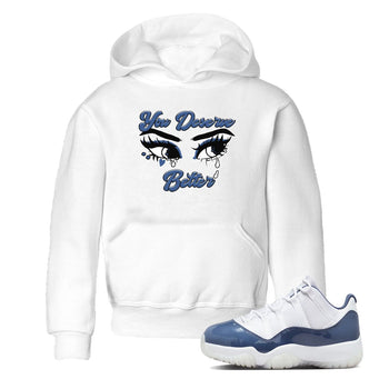 11s Diffused Blue shirts to match jordans You Deserve Better sneaker match tees Air Jordan 11 Diffused Blue SNRT Sneaker Tees streetwear brand Baby and Youth White 1 cotton tee