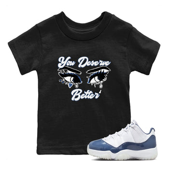 11s Diffused Blue shirts to match jordans You Deserve Better sneaker match tees Air Jordan 11 Diffused Blue SNRT Sneaker Tees streetwear brand Baby and Youth Black 1 cotton tee