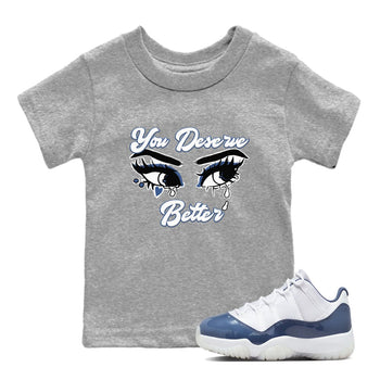11s Diffused Blue shirts to match jordans You Deserve Better sneaker match tees Air Jordan 11 Diffused Blue SNRT Sneaker Tees streetwear brand Baby and Youth Heather Grey 1 cotton tee