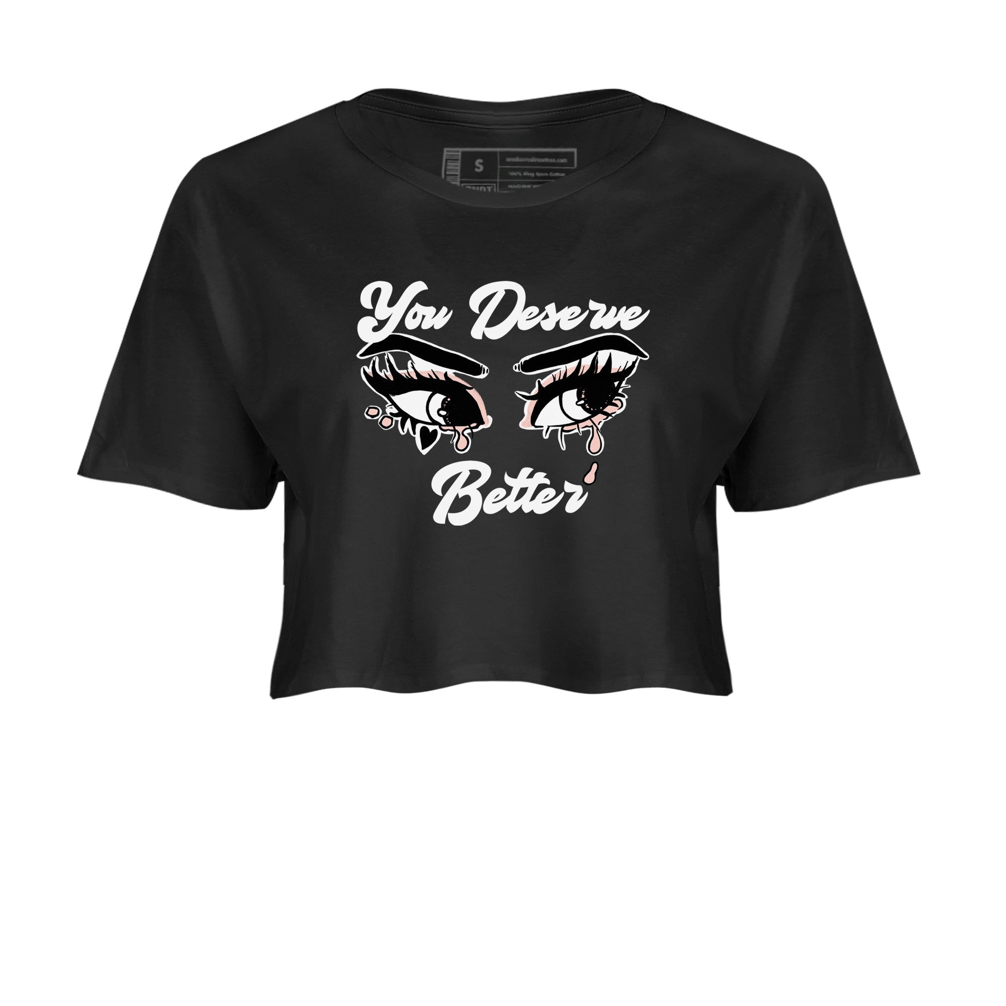 11s Legend Pink shirt to match jordans You Deserve Better sneaker tees Air Jordan 11 Legend Pink SNRT Sneaker Release Tees Black 2 crop length shirt