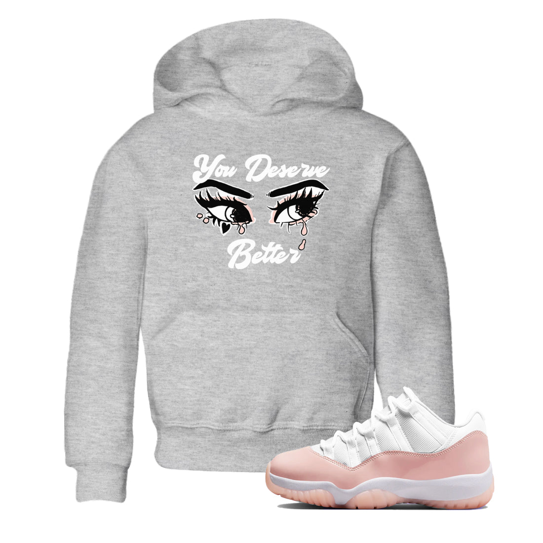 11s Legend Pink shirt to match jordans You Deserve Better sneaker tees Air Jordan 11 Legend Pink SNRT sneaker release tees baby toddler Heather Grey 1 cotton Shirt
