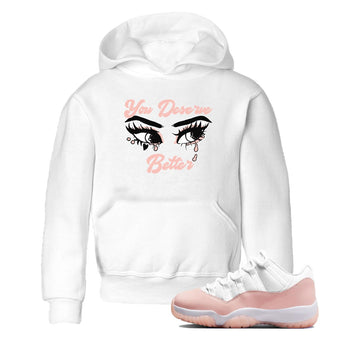 11s Legend Pink shirt to match jordans You Deserve Better sneaker tees Air Jordan 11 Legend Pink SNRT sneaker release tees baby toddler White 1 cotton Shirt