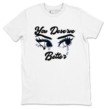 11s Low Space shirt to match jordans You Deserve Better sneaker tees Air Jordan 11 Black/Varsity Royal SNRT Sneaker Release Tees unisex cotton White 2 crew neck shirt