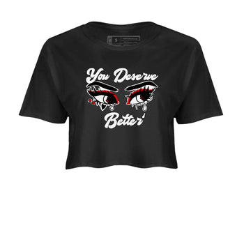 AJ12 Taxi Flip shirt to match jordans You Deserve Better sneaker tees Air Jordan 12 Taxi Flip SNRT Sneaker Release Tees Black 2 crop length shirt
