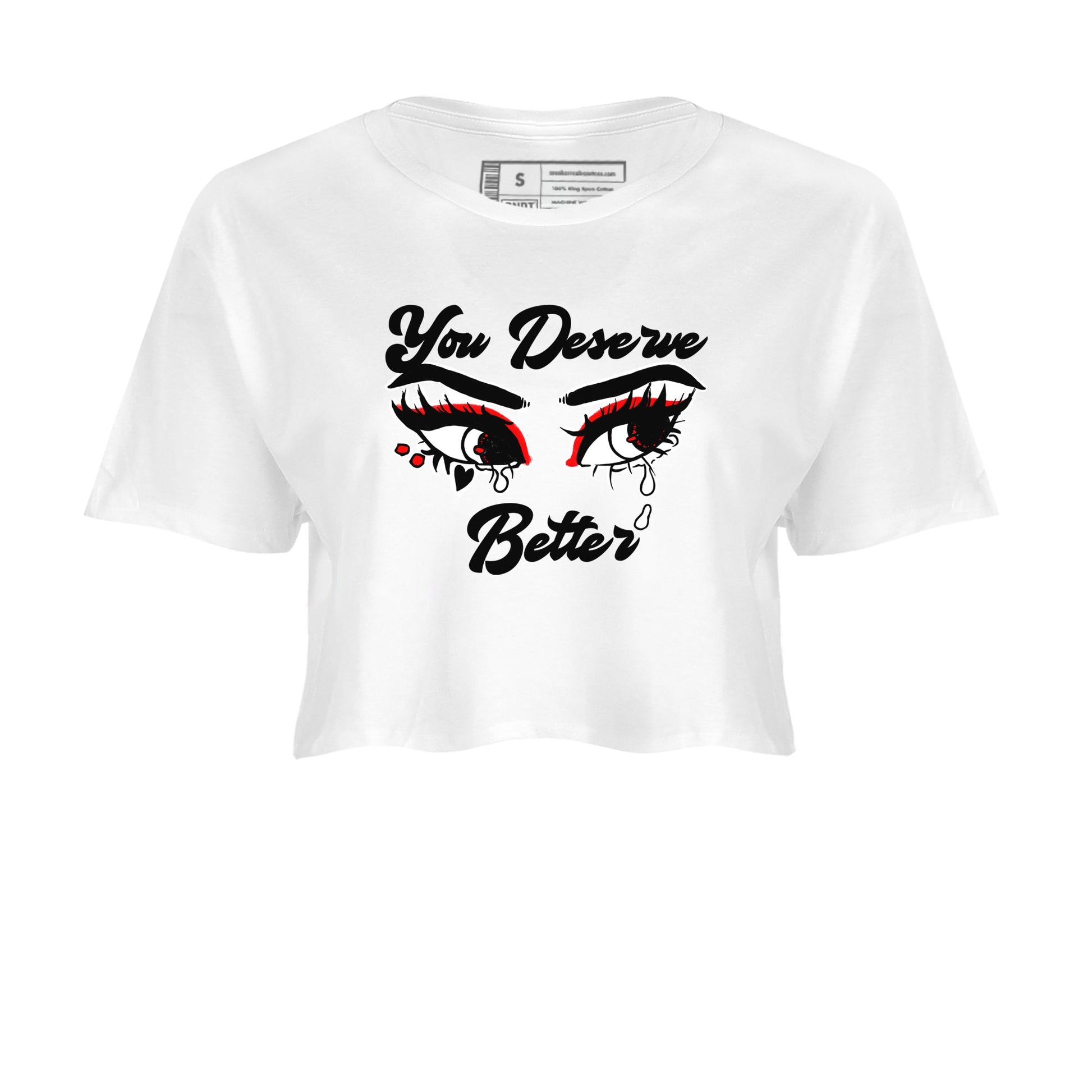 AJ12 Taxi Flip shirt to match jordans You Deserve Better sneaker tees Air Jordan 12 Taxi Flip SNRT Sneaker Release Tees White 2 crop length shirt