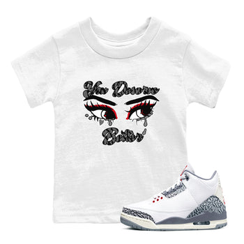 3s Cement Grey shirts to match jordans You Deserve Better sneaker match tees Air Jordan 3 Cement Grey SNRT Sneaker Release Tees Youth Baby White 1 crew neck shirts