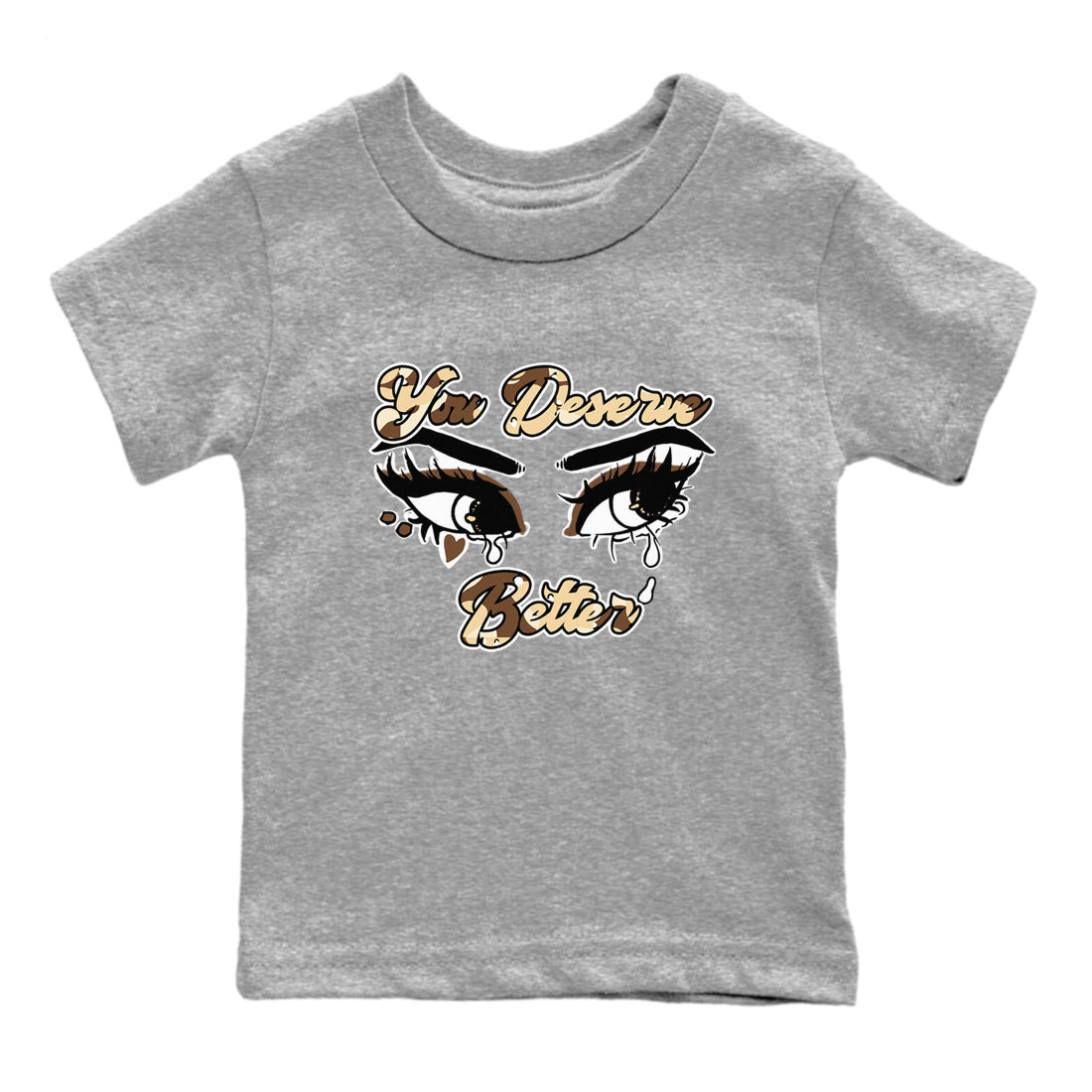 AJ3 Desert Camo shirts to match jordans You Deserve Better sneaker match tees Air Jordan 3 Desert Camo SNRT Sneaker Tees streetwear brand Baby and Youth Heather Grey 2 cotton tee