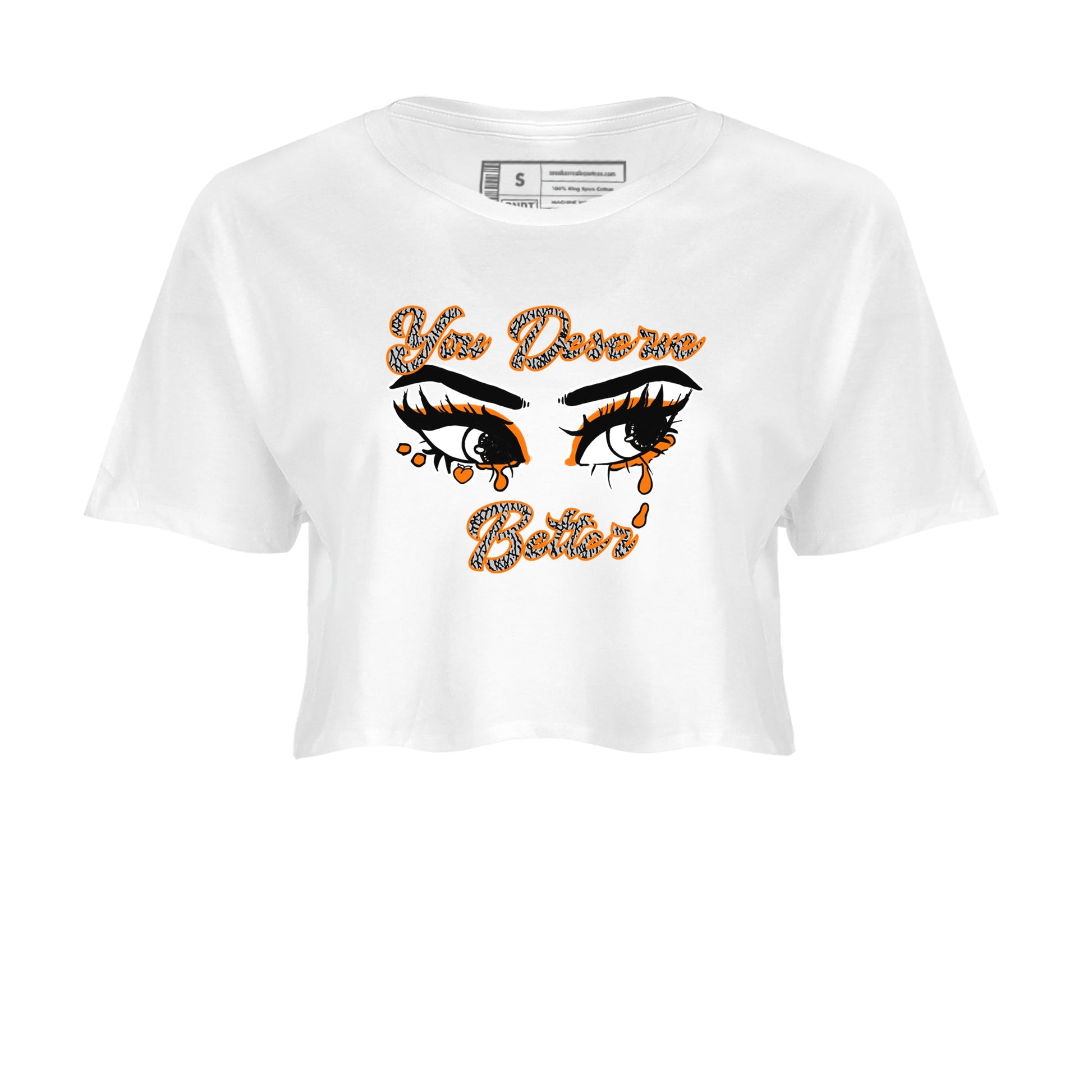 3s Georgia Peach shirt to match jordans You Deserve Better sneaker tees Air Jordan 3 Georgia Peach SNRT Sneaker Release Tees White 2 crop length shirt
