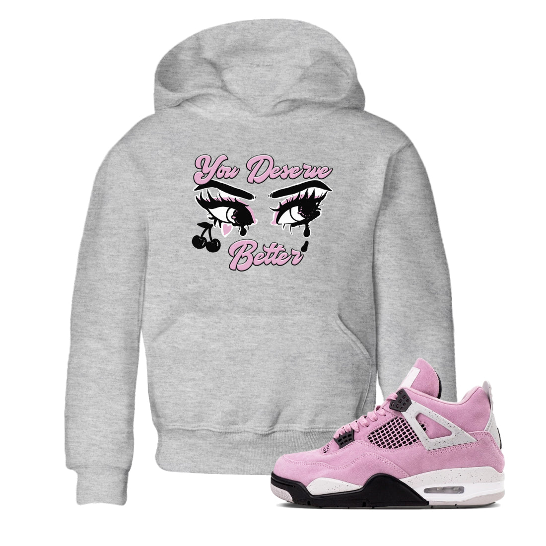 4s Retro Orchid shirts to match jordans You Deserve Better sneaker match tees Air Jordan 4 WMNS Orchid match shoes to clothes SNRT Sneaker Tees Youth Baby Heather Grey 1 tee