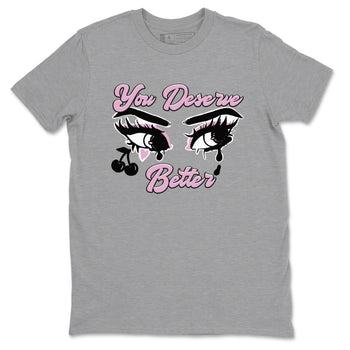 4s Retro Orchid shirts to match jordans You Deserve Better sneaker match tees Air Jordan 4 WMNS Orchid match shoes to clothes SNRT Sneaker Tees unisex cotton Heather Grey 2 shirts