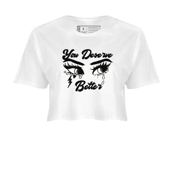 AJ5 Sail shirt to match jordans You Deserve Better sneaker tees Air Jordan 5 Sail SNRT Sneaker Release Tees White 2 crop length shirt