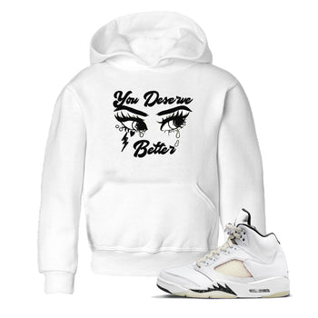 AJ5 Sail shirt to match jordans You Deserve Better sneaker tees Air Jordan 5 Sail SNRT sneaker release tees baby toddler White 1 cotton Shirt