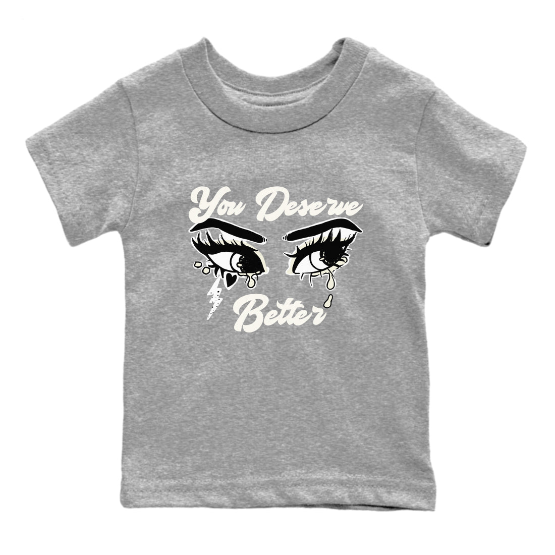 AJ5 Sail shirt to match jordans You Deserve Better sneaker tees Air Jordan 5 Sail SNRT sneaker release tees baby toddler Heather Grey 2 cotton Shirt