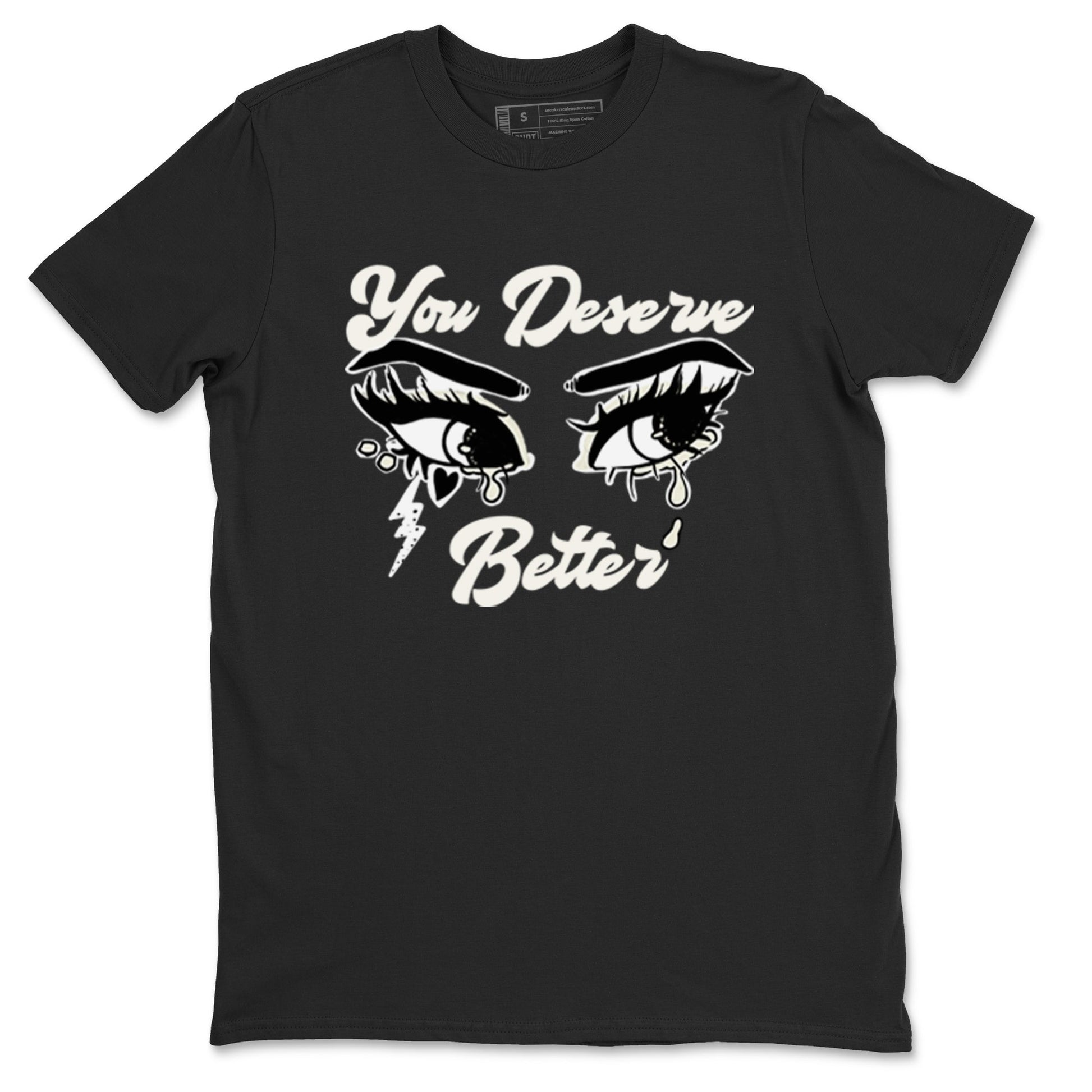 AJ5 Sail shirt to match jordans You Deserve Better sneaker tees Air Jordan 5 Sail SNRT Sneaker Release Tees unisex cotton Black 2 crew neck shirt