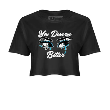 AJ9 Powder Blue shirt to match jordans You Deserve Better sneaker tees Air Jordan 9 Powder Blue SNRT Sneaker Release Tees Black 2 crop length shirt