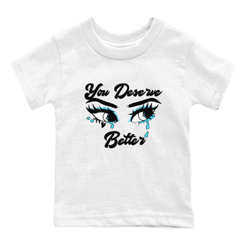 AJ9 Powder Blue shirt to match jordans You Deserve Better sneaker tees Air Jordan 9 Powder Blue SNRT sneaker release tees baby toddler White 2 cotton Shirt