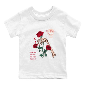 3s Valentines Day shirts to match jordans You Deserve Flowers best t shirts to wear with jordans Air Jordan 3 Valentines Day match shoes to clothes SNRT Sneaker Tees Youth Baby White 2 tee