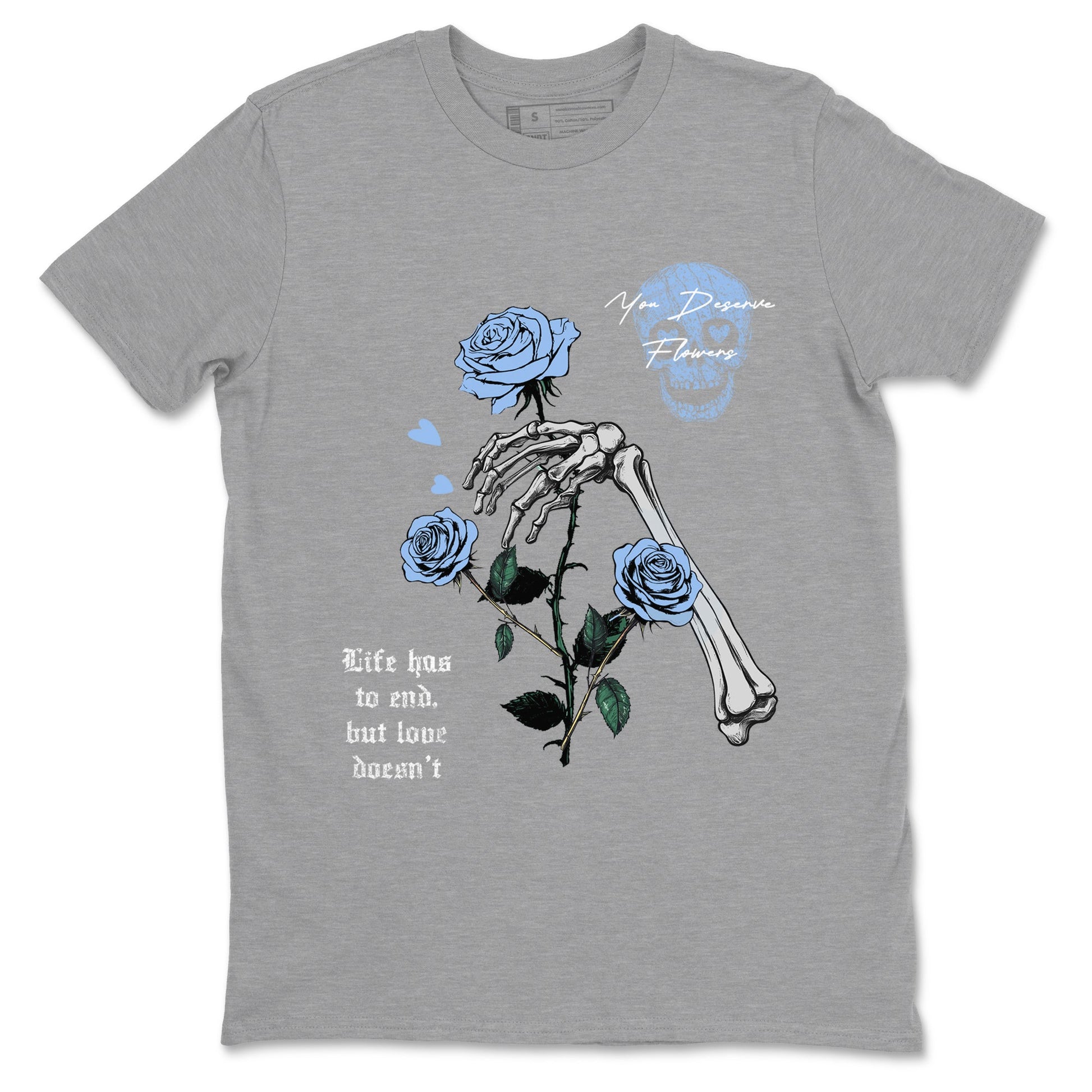 4s Forget Me Not shirts to match jordans You Deserve Flowers sneaker match tees Air Jordan 4 Retro Forget Me Not match shoes to clothes SNRT Sneaker Tees unisex cotton Heather Grey 2 shirts