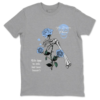 4s Forget Me Not shirts to match jordans You Deserve Flowers sneaker match tees Air Jordan 4 Retro Forget Me Not match shoes to clothes SNRT Sneaker Tees unisex cotton Heather Grey 2 shirts