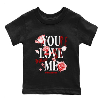You Love Me baby and kids t-shirt crafted for little sneakerheads to shine with the Air Force 1 University Red sneakers, displayed in Black 2.
