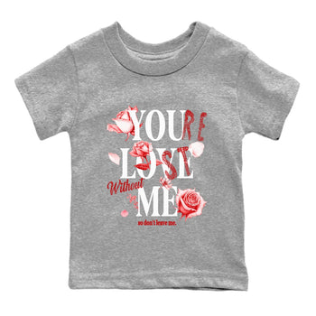 You Love Me baby and kids t-shirt crafted for little sneakerheads to shine with the Air Force 1 University Red sneakers, displayed in Heather Grey 2.