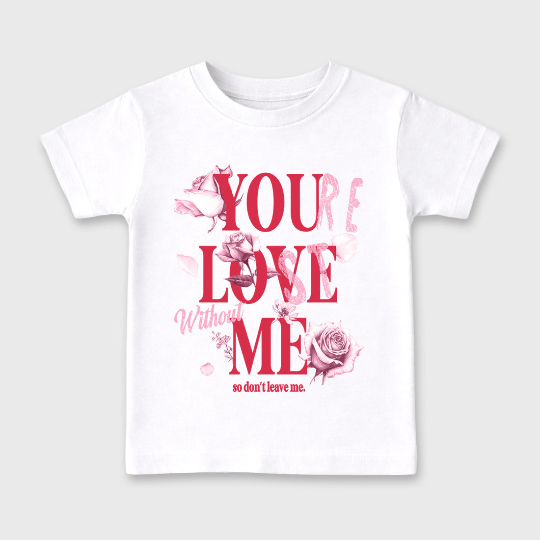 You Love Me affordable baby and kids t-shirt designed to match the Air Jordan 1 Travis Scott Tropical Pink, featuring coordinated White 2 options for the perfect little sneakerhead streetwear look.