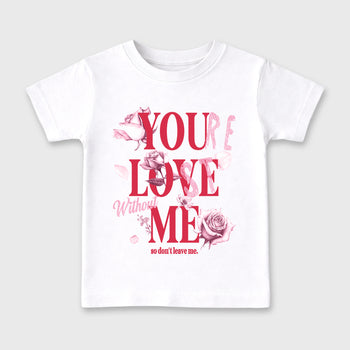 You Love Me affordable baby and kids t-shirt designed to match the Air Jordan 1 Travis Scott Tropical Pink, featuring coordinated White 2 options for the perfect little sneakerhead streetwear look.