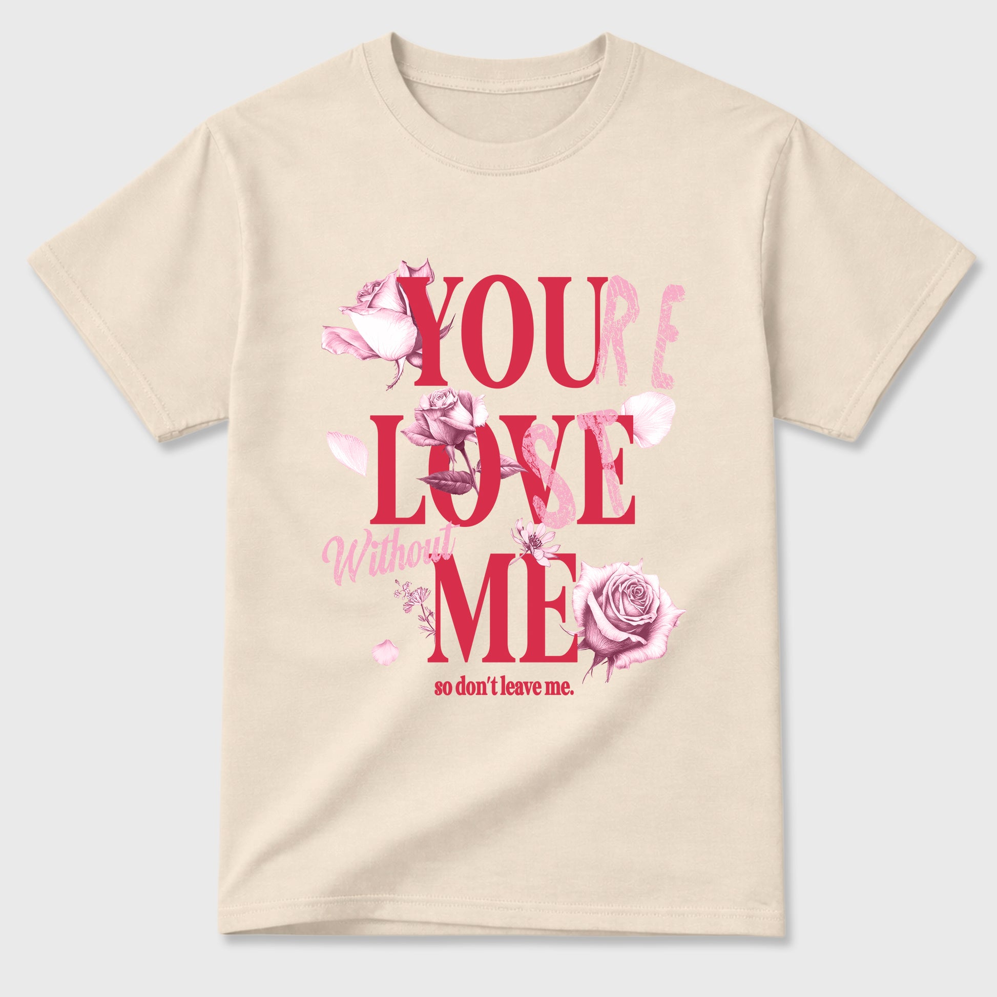 You Love Me Graphic T-Shirt sneaker match tee designed for the Air Jordan 1 Travis Scott Tropical Pink, featuring coordinated color options for a perfect streetwear match. Natural 2 shirt.
